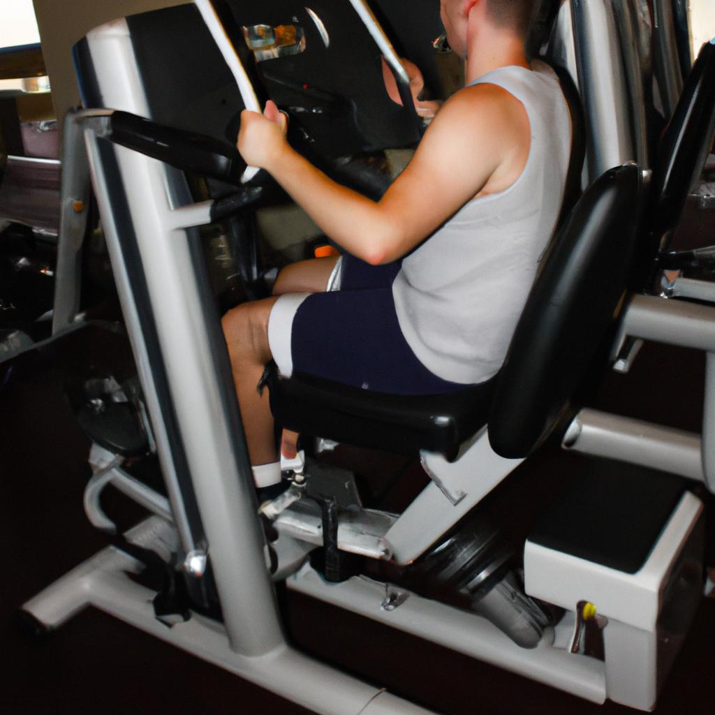 Person using hotel gym equipment